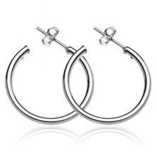Silver earrings, 925 - thick smooth circles, 30 mm
