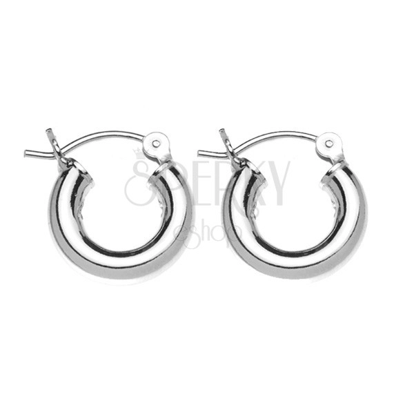 Earrings made of silver 925 - shiny massive circles, 16 mm