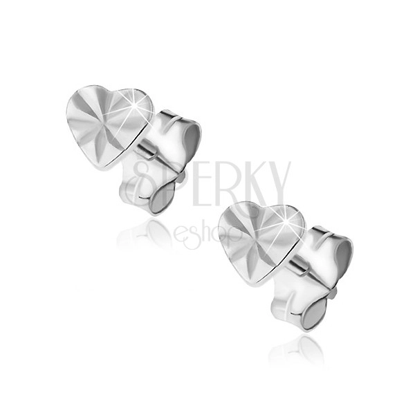 Earrings made of 925 silver - bright heart with rays