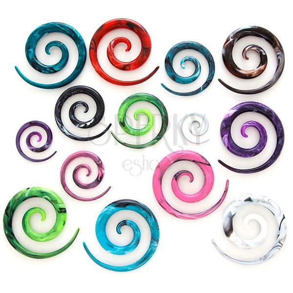 Ear expander - colorful snail with streaks