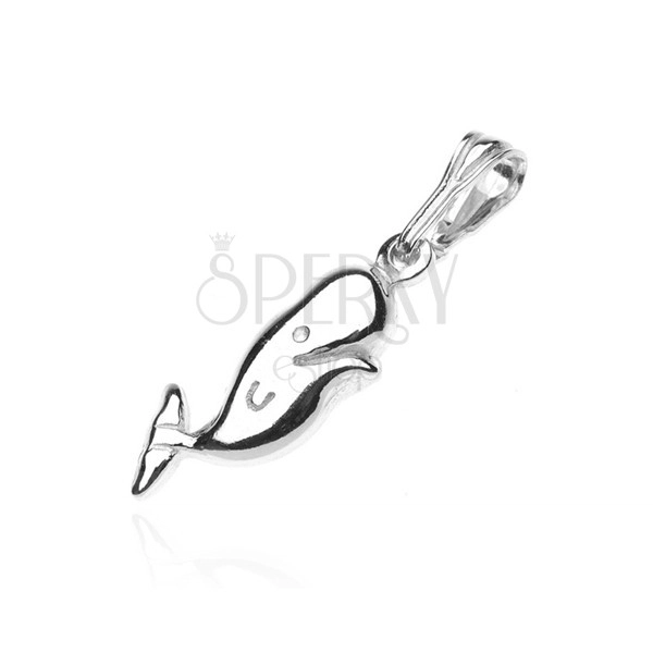 Silver pendant 925 - shiny, smiling whale
