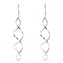 Earrings made of 925 silver - double shiny spiral