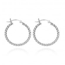 Silver earrings 925 - bright twisted circles, 20 mm