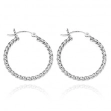 Earrings made of 925 silver - entwined line of circles, 25 mm