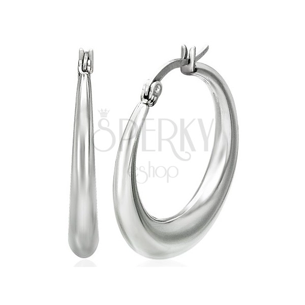 Earrings made of 316L steel with widening bottom part, silver colour