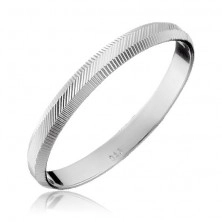Ring made of 925 silver - perpendicular and diagonal cuts, 2 mm