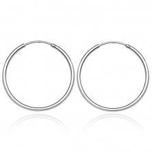 Round earrings made of silver - shiny and smooth surface, 25 mm