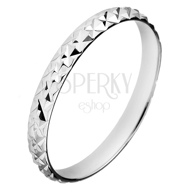 Sparkling silver ring 925 - protruding rhombuses