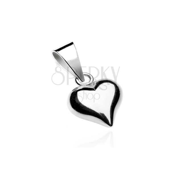 Pendant made of 925 silver - shiny heart with notch