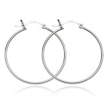 Earrings made of 925 silver - smooth circles with hinged snap closure