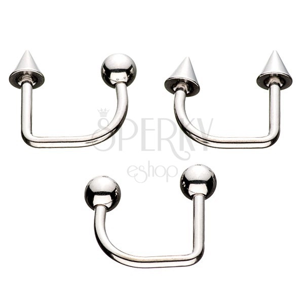 Lip and chin piercing - hook, various ends