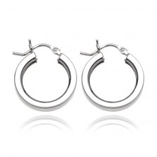 Silver earrings 925 - thick circles with edges, 18 mm