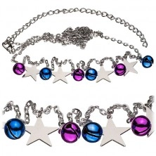 Belly chain - colored bells and stars