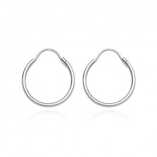 Earrings made of 925 silver - shiny hollow hoops, 12 mm