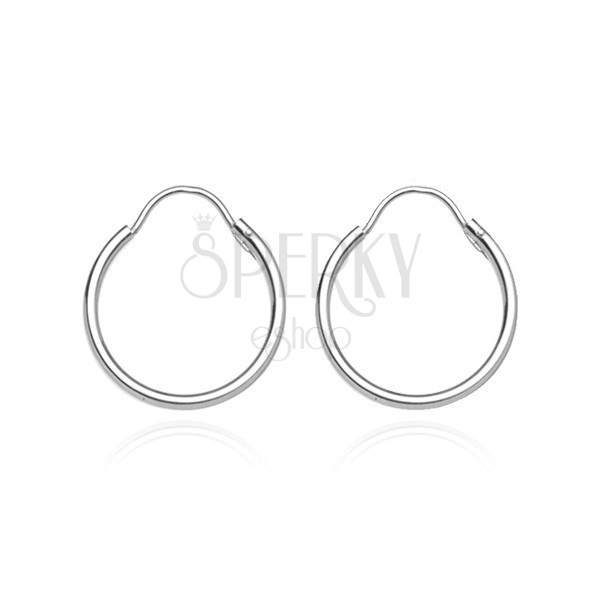 Earrings made of 925 silver - shiny hollow hoops, 12 mm