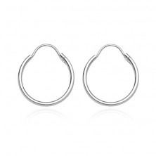 Hoops made of 925 silver - smooth and shiny surface, 20 mm