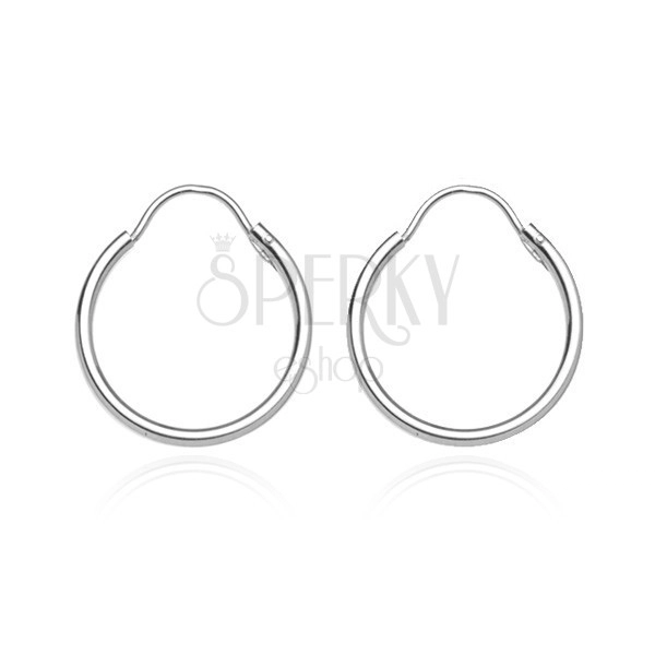 Hoops made of 925 silver - smooth and shiny surface, 20 mm
