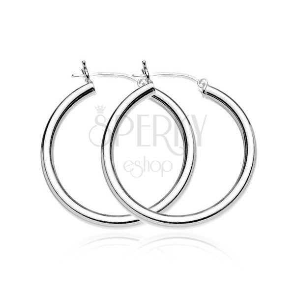 Circles made of 925 silver - thick smooth line, 30 mm