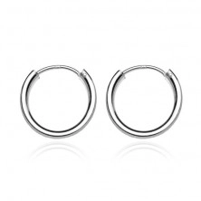 Silver earrings 925 - smooth thicker circles, 16 mm