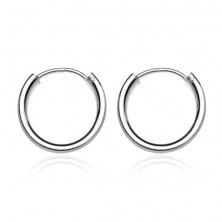 Earrings made of 925 silver - simple shiny circles, 20 mm