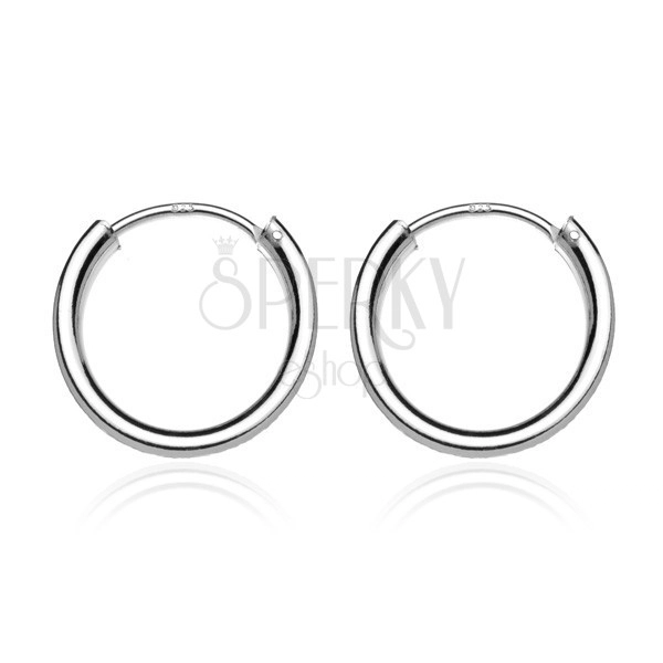 Earrings made of 925 silver - simple shiny circles, 20 mm
