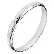 Wedding ring made of 925 silver - engraved grain silhouettes