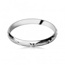 Wedding ring made of 925 silver - engraved grain silhouettes