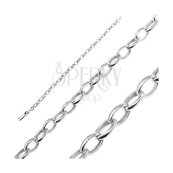 Silver wrist chainlet 925 - big oval links