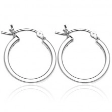 Silver earrings 925 - edged circular profiles, 24 mm