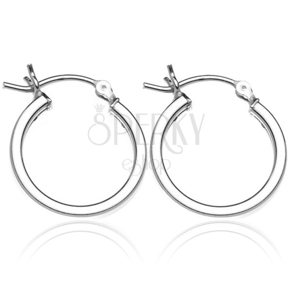 Silver earrings 925 - edged circular profiles, 24 mm