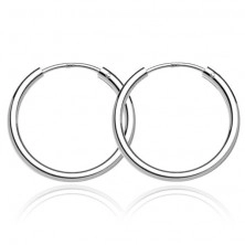 Circles made of 925 silver - shiny thicker line, 24 mm