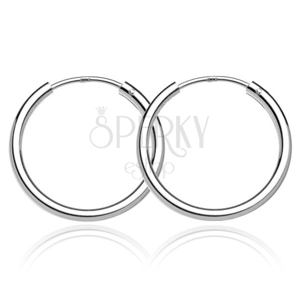 Circles made of 925 silver - shiny thicker line, 24 mm