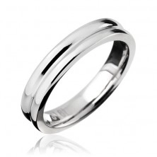 Ring made of steel - wedding ring with hollow in middle