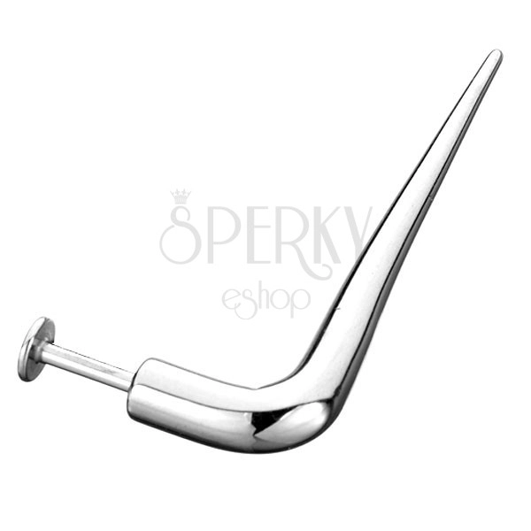 Steel piercing - labret, smooth hook
