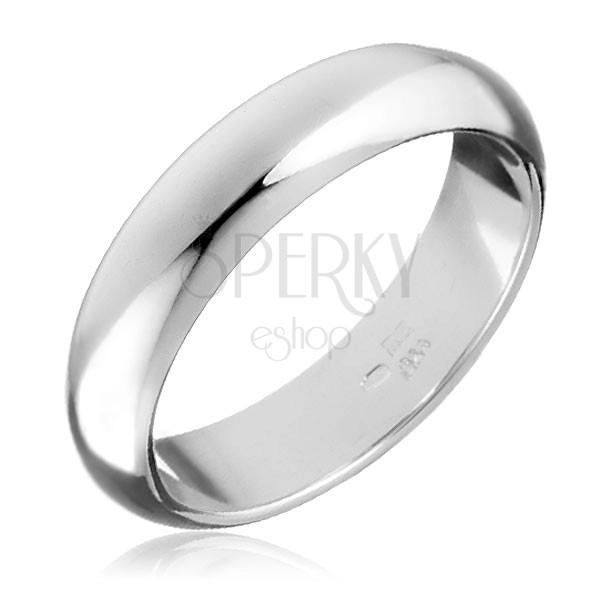 Silver ring 925 - smooth, moderately rounded band