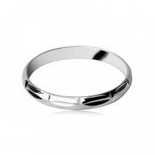 Ring made of 925 silver - vertical and horizontal cuts, shiny surface