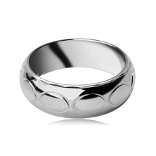 Ring made of 925 silver - engraved line of grain contours