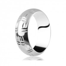 Silver ring 925 - Indian motif, double notches