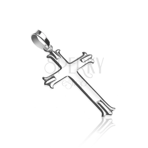 Silver pendant 925 - cross with tripple tip