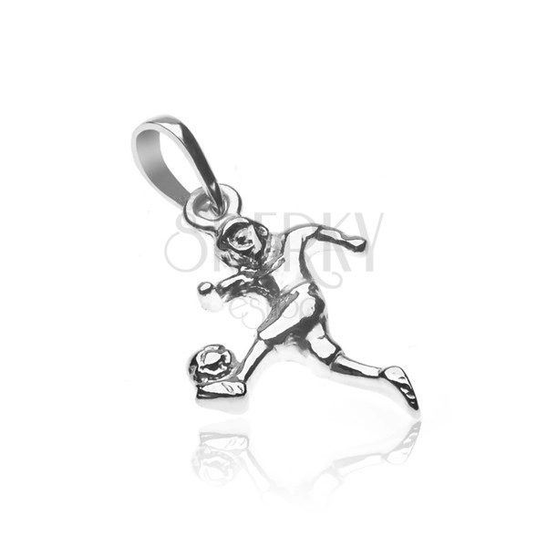Pendant made of 925 silver - soccer player with ball