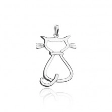 Pendant made of 925 silver - sitting cat