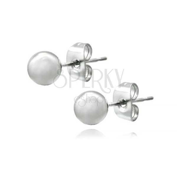 Earrings made of 925 silver - stud earrings with shiny ball, 4 mm