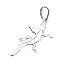 Pendant made of 925 silver - shiny line of lizard