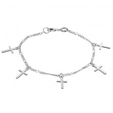 Bracelet made of 925 silver - chainlet with Latin crosses