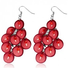 FIMO earrings - hanging cluster of red Calla lilly flowers