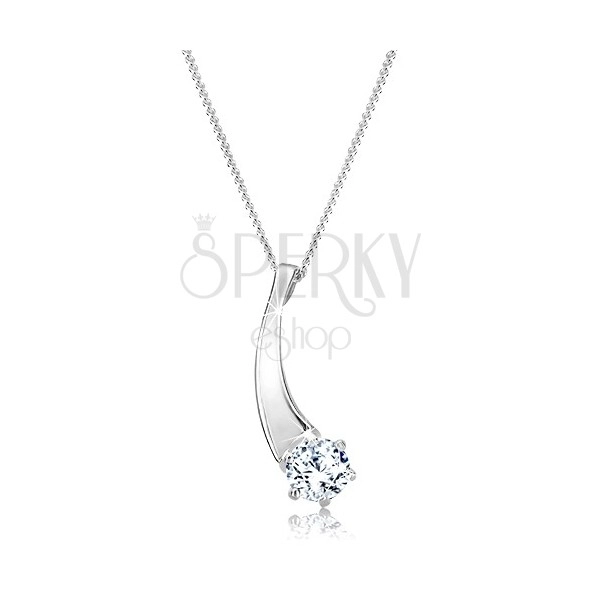 Necklace made of 925 silver - shooting star with zircon