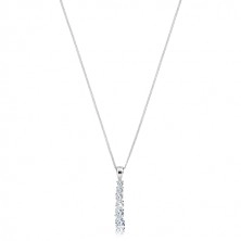 Necklace made of 925 silver - glimmering zircon stick