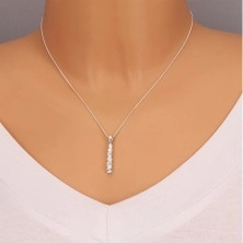 Necklace made of 925 silver - glimmering zircon stick