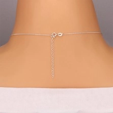 Necklace made of 925 silver -  wavy silhouette of eye with zircon