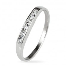 Silver ring - shimmering zircon line